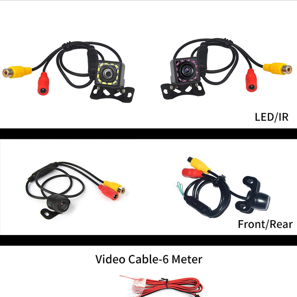 Hippcron Car Rear View Camera 8 LED Night Vision Reversing Auto Parking Monitor CCD Waterproof HD Video