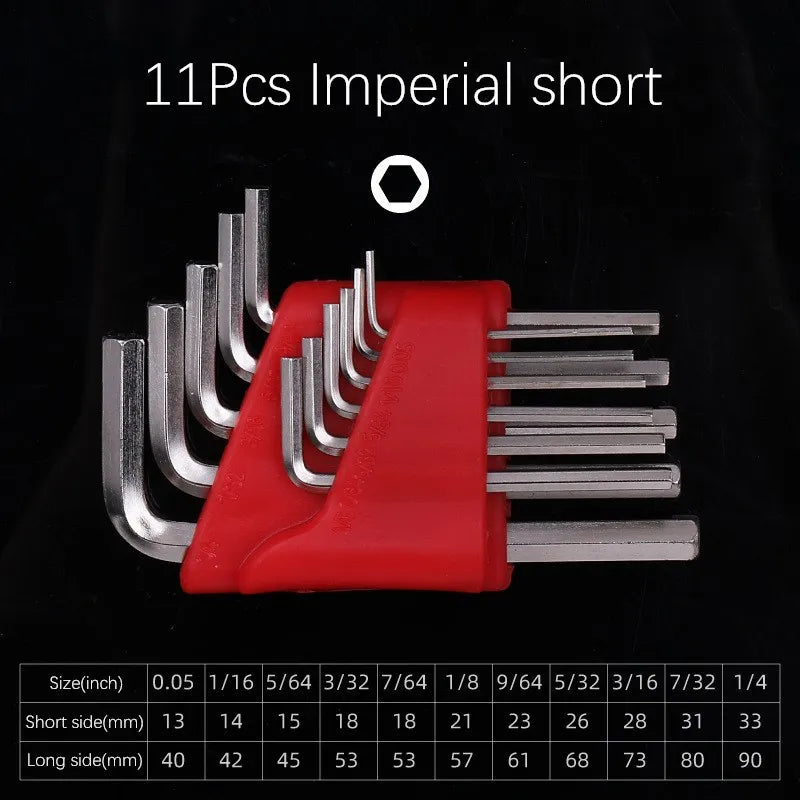 5/8/11 Pcs Allen Wrench Metric Wrench Inch Wrench L Wrench Size Allen Key Short Arm Tool Set Easy To Carry In The Pocket