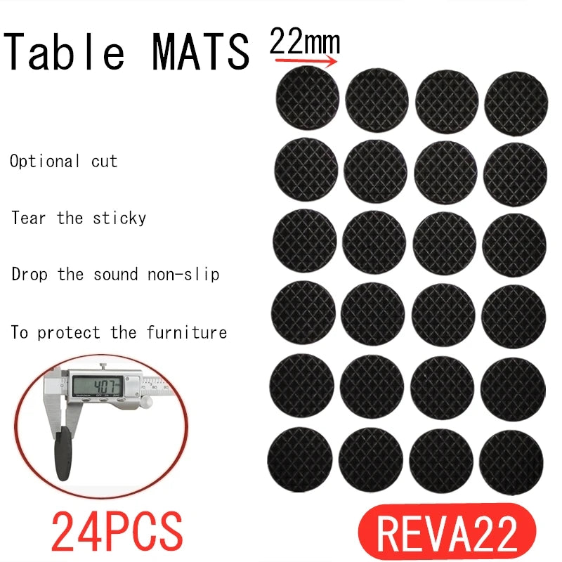 Rubber Pads For Chair Legs 1-24pcs Anti Slip Mat Bumper Damper Non-Slip Round Square Self Adhesive Table Feet Protector Hardware