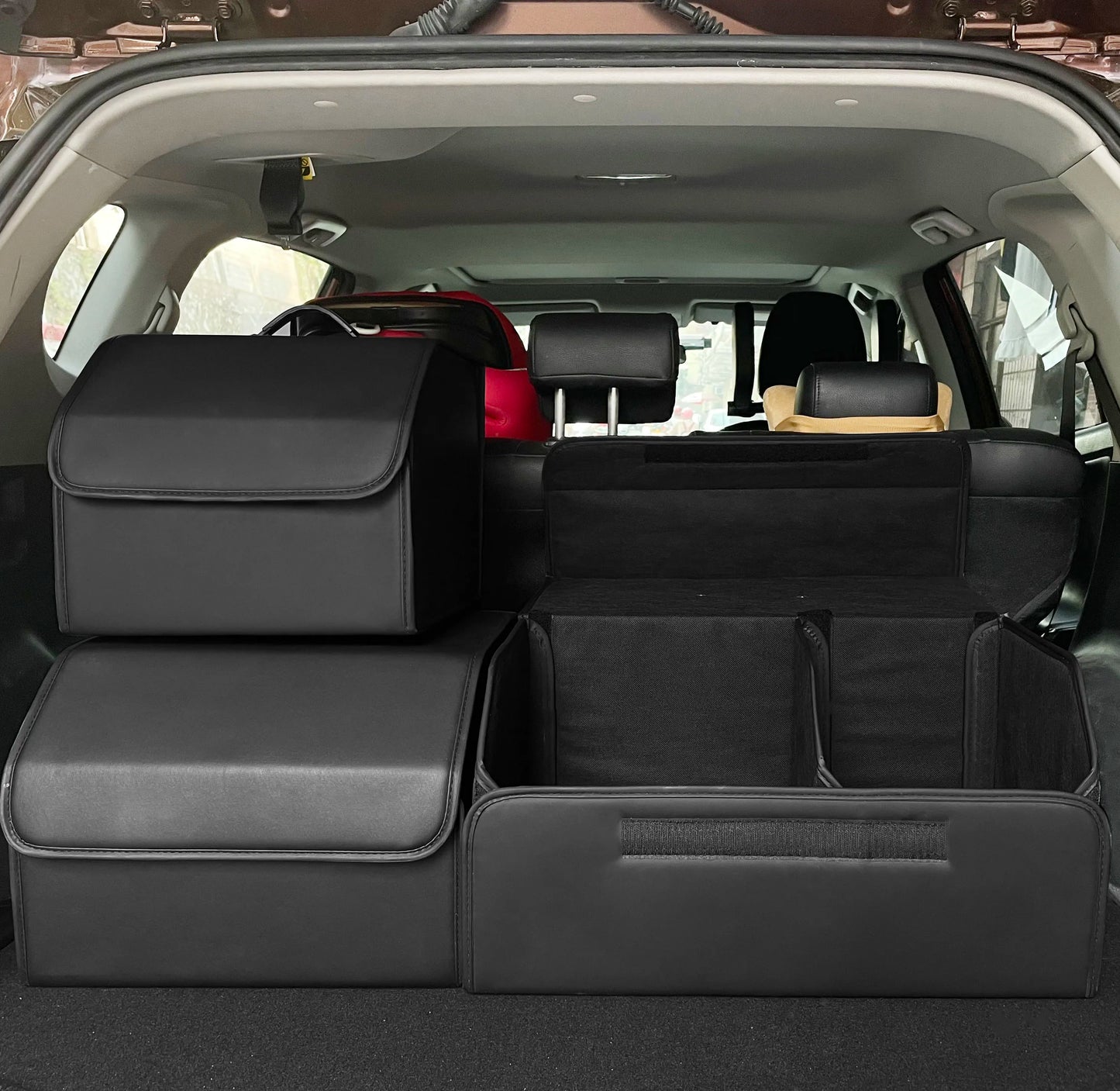 Car Storage Boxes Folding Auto Organizer Box PU Leather Waterproof Trunk Bag Large Capacity Multi-color SUV Cars Stowing Tidying