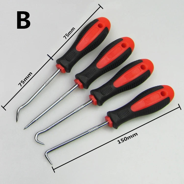 4Pcs Car Pick and Hook Set Automotive O Ring Oil Seal Gasket Puller Remover Craft Hand Tool Auto Disassembly Accessories