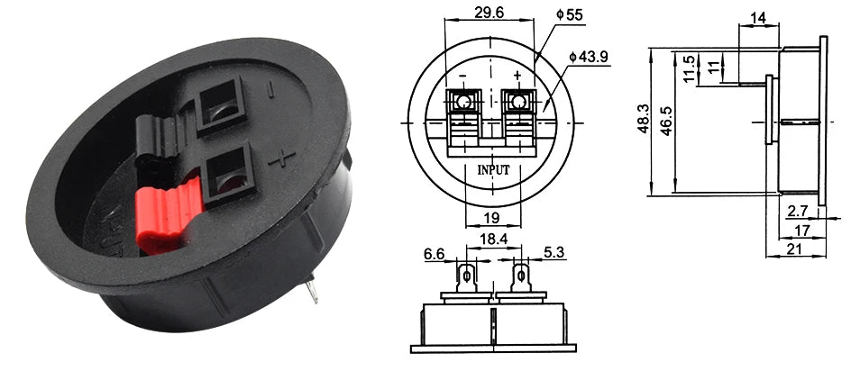 2pcs 6pcs 10pcs 2 3 4 Positions Connector Terminal Push In Jack Load Spring 4 Poles Audio Speaker Terminals Plug Socket Clip