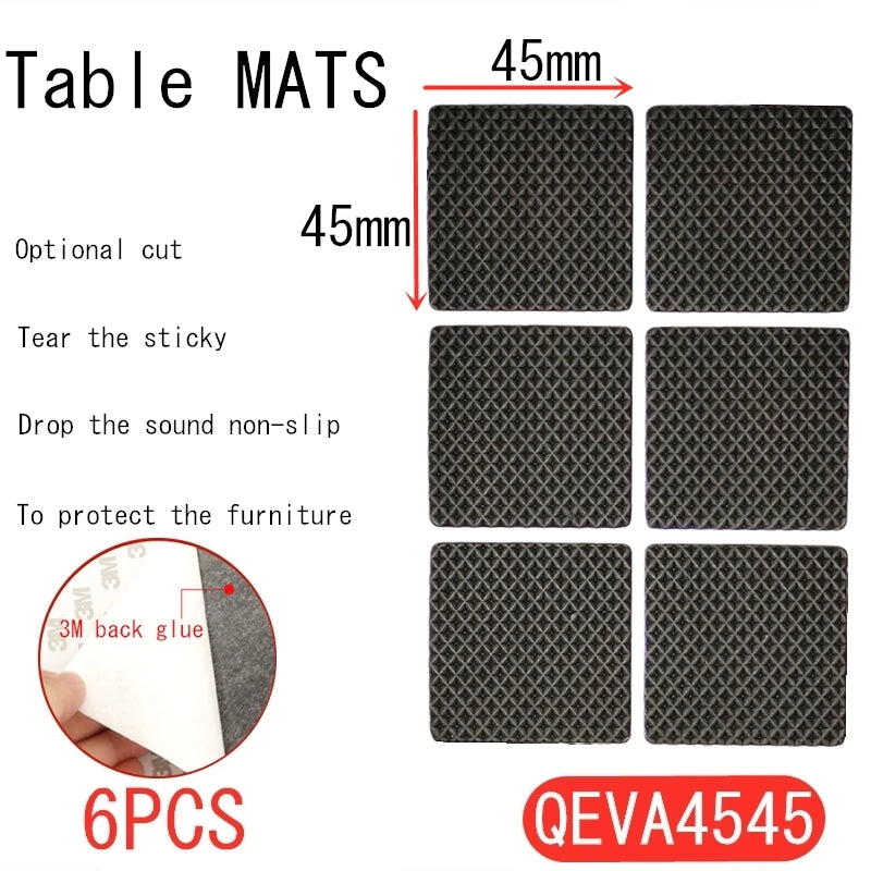 Rubber Pads For Chair Legs 1-24pcs Anti Slip Mat Bumper Damper Non-Slip Round Square Self Adhesive Table Feet Protector Hardware