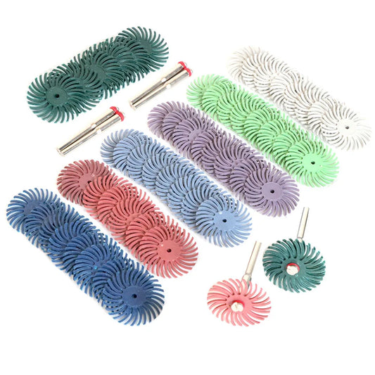 1Inch Radial Bristle Disc Kit Abrasive Brush 1/8" 3 2.35mm Shank Detail Polishing Wheel for Dremel Rotary Tool Accessories