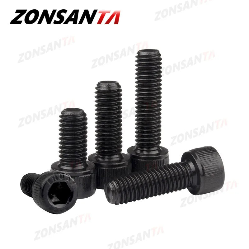 ZONSANTA M2 M3 M4 M5 M6 M8 Hex allen Socket Cap Head Screw Black grade 12.9 Metric Diy Screws Furniture Bolts Furniture ship car