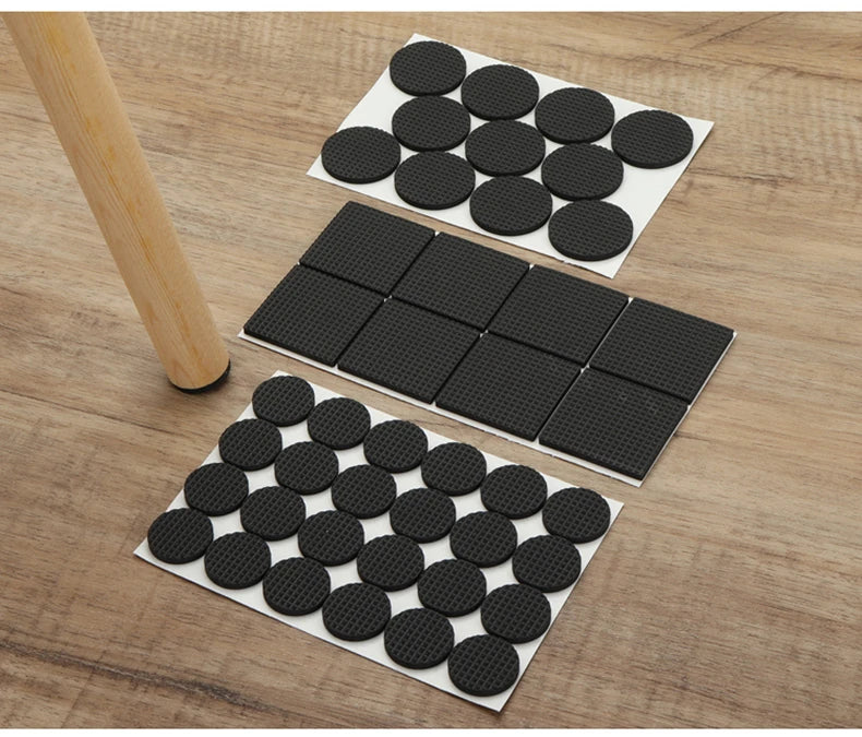 Rubber Pads For Chair Legs 1-24pcs Anti Slip Mat Bumper Damper Non-Slip Round Square Self Adhesive Table Feet Protector Hardware