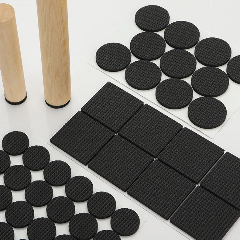 Rubber Pads For Chair Legs 1-24pcs Anti Slip Mat Bumper Damper Non-Slip Round Square Self Adhesive Table Feet Protector Hardware