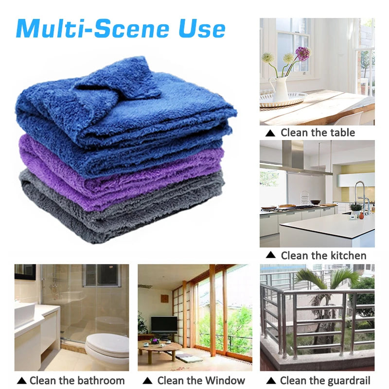 3/5/10pcs Car Wash Microfiber Towel Cleaning Drying Car Polishing Cloth Soft Edgeless Car Detailing Waxing Towel 40X40CM 350GSM