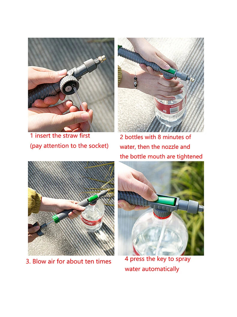 High Pressure Air Pump Manual Sprayer Adjustable Drink Bottle Spray Head Nozzle Garden Watering Tool Sprayer Agriculture Tools