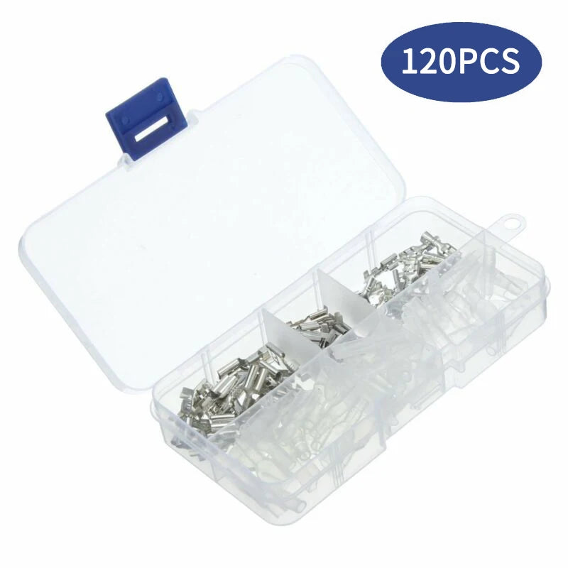 Male Female Wire Box Insulated Cable Macho Connector 2.8/6.3mm Electrical Crimp Terminals Termin Spade Connectors Assorted Kit