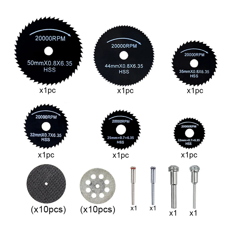 CMCP HSS Cutting Discs HSS Mini Circular Saw Blade Metal Cutting Disc For Dremel Mini Drill Bit Rotary Tool Accessories