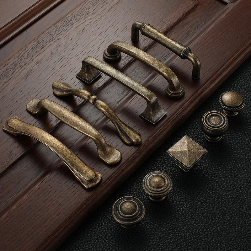 YUTOKO Retro Cupboard Pull Handles Metal Antique Brass Wardrobe 128mm Kitchen Drawer Cabinet Door Handle Furniture Knobs