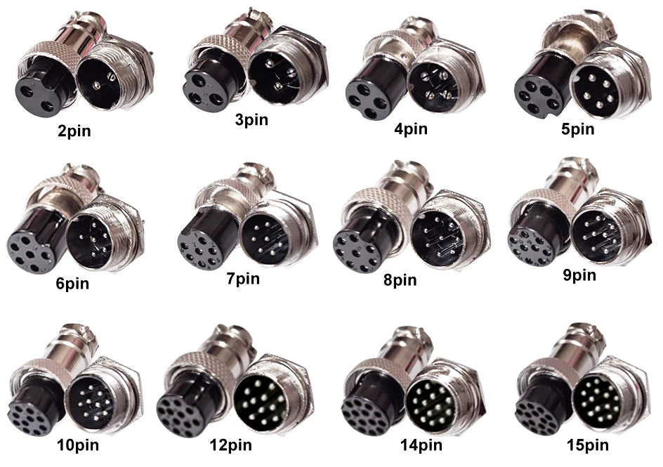 YIDI 5/10Set GX12 GX16 GX20 2 3 4 5 6 7 8 9 10 12 14 15 Pin Male Female Lc Cable Aviator Aviation Circular Connector Plug Socket