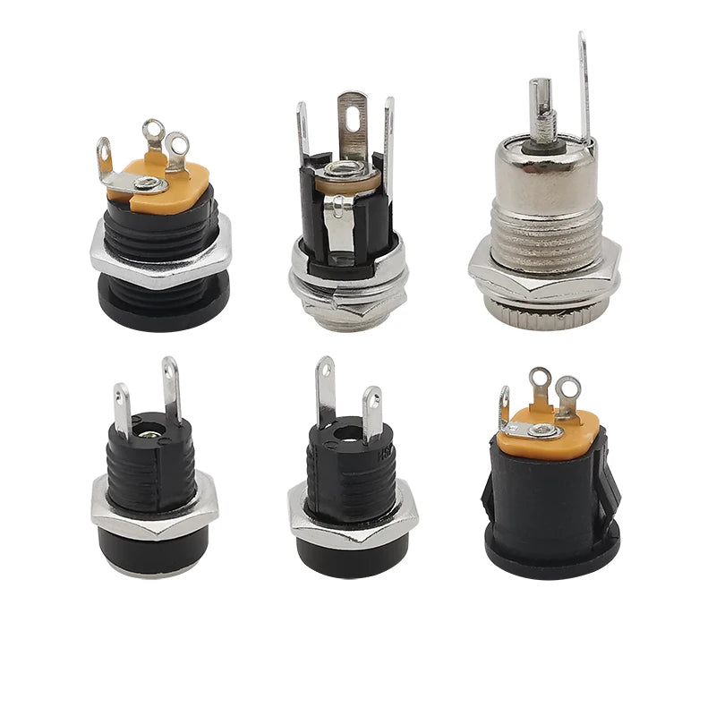 10 Stücke DC-Anschlüsse 5,5x2,1mm 3,5x1,3mm DC Netzstecker Männlich Weiblich Jack Buchse Mutter Panelmontage DC Netzteilanschluss 5,5*2,1 