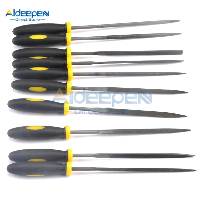 10 Pcs 3x140mm Needle File Set Hand Tools For Jeweler Wood Carving Craft Metal Glass Stone Stainless Steel Polishing Carving