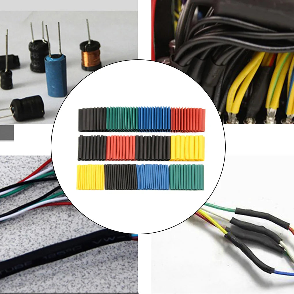 127/164PCS Assorted Electrical Wire Terminals Insulated Crimp Connector Spade Ring Set Heat Shrink Sleeving Tube Wire