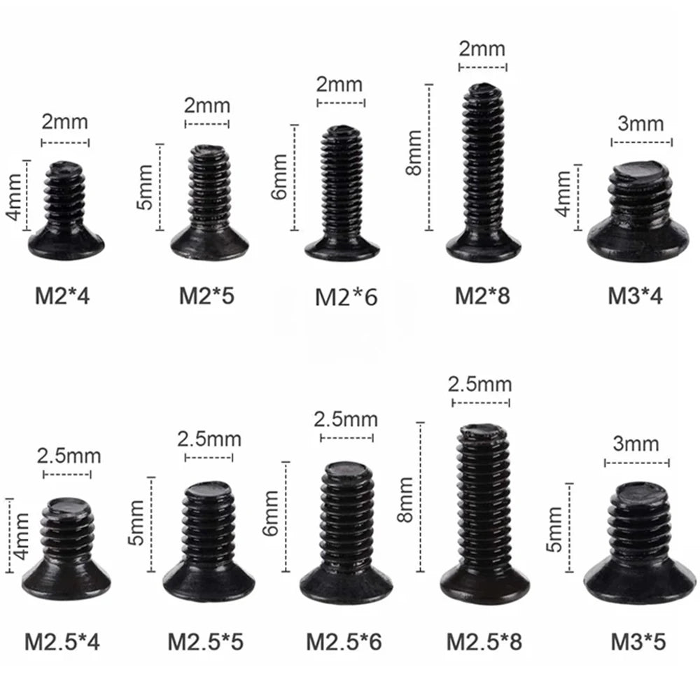 M2 M3 Screw Set KM2 Machine Laptop Screw Flat Head Phillips Drive Accessories for Repair Computer Electronic Laptop Screws Kit