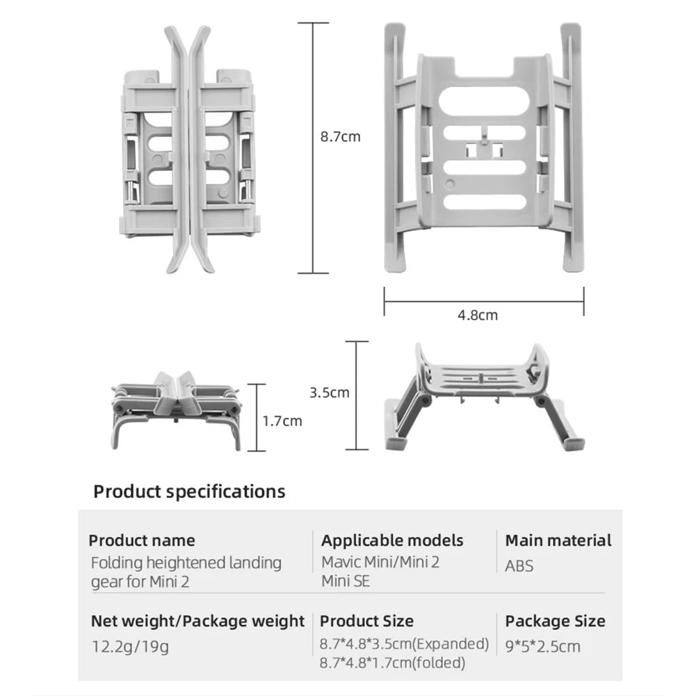 Drone Foldable Landing Gear Extended Height Leg Support Protector Stand Skid For DJI Mini SE/Mini 2/Mavic Mini Drone Accessories