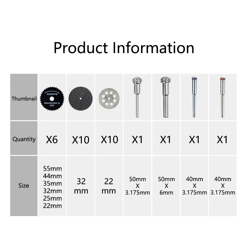 CMCP HSS Cutting Discs HSS Mini Circular Saw Blade Metal Cutting Disc For Dremel Mini Drill Bit Rotary Tool Accessories