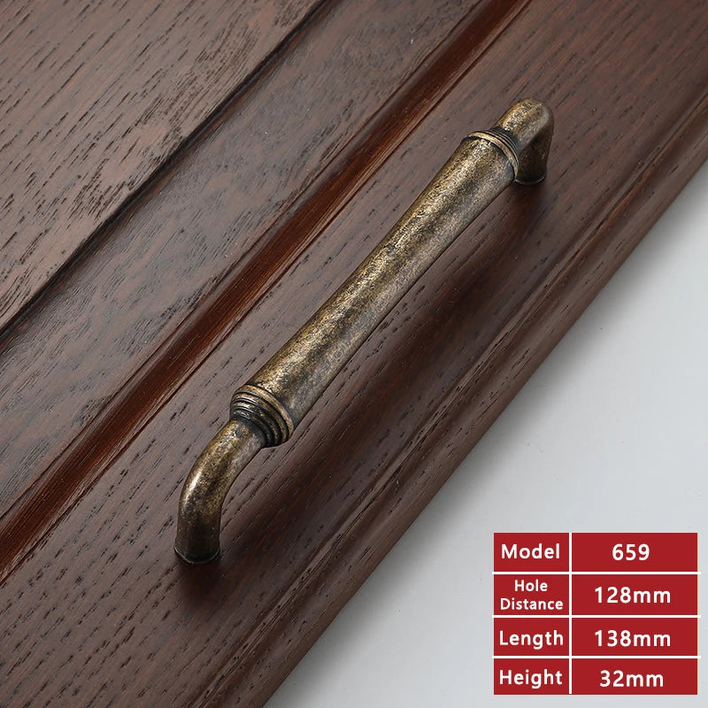 YUTOKO Retro Cupboard Pull Handles Metal Antique Brass Wardrobe 128mm Kitchen Drawer Cabinet Door Handle Furniture Knobs