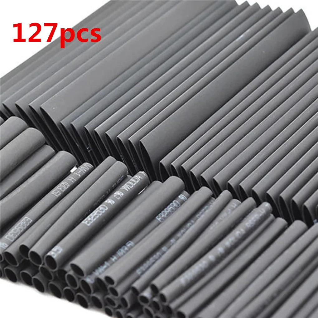 127/164PCS Assorted Electrical Wire Terminals Insulated Crimp Connector Spade Ring Set Heat Shrink Sleeving Tube Wire