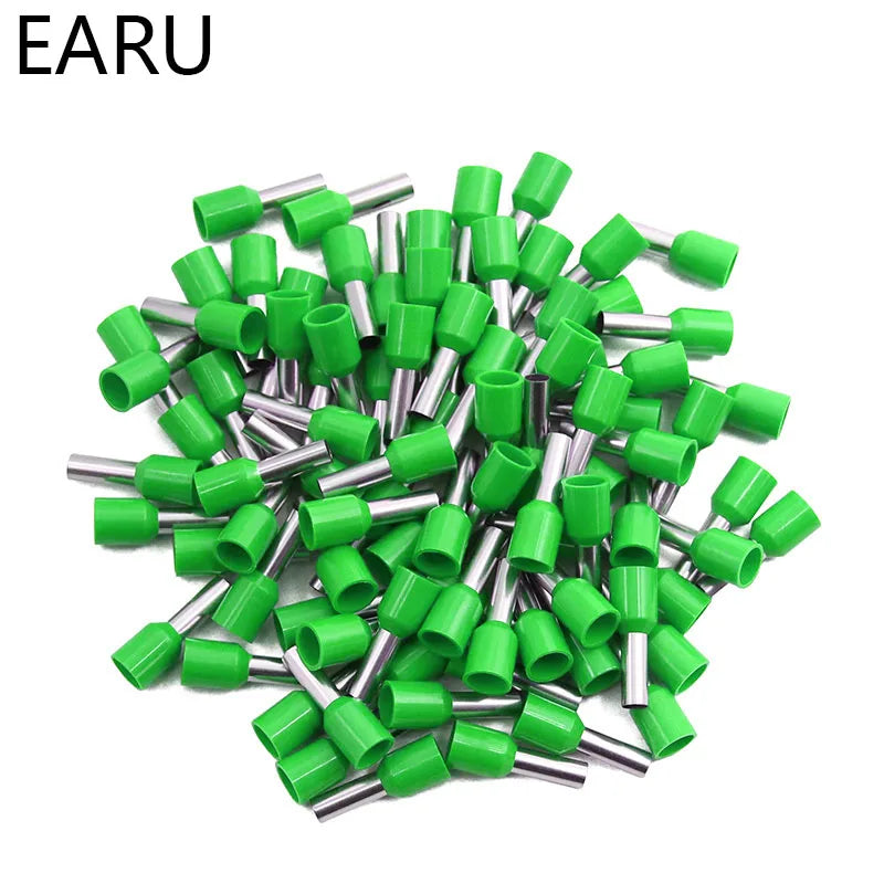 1000pcs/Pack E0508 E7508 E1008 E1508 E2508 Insulated Ferrules Terminal Block Cord End Wire Connector Electrical Crimp Terminator