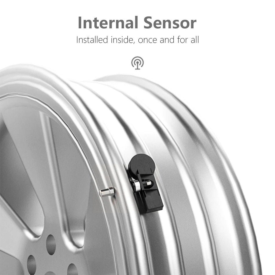 Système de surveillance de la pression des pneus TPMS de voiture intelligente, horloge numérique solaire, écran LCD, système d'alarme de sécurité de la pression des pneus de voiture 