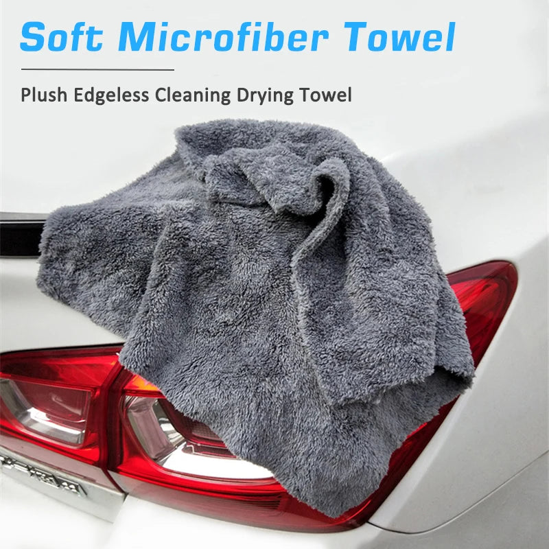 3/5/10pcs Car Wash Microfiber Towel Cleaning Drying Car Polishing Cloth Soft Edgeless Car Detailing Waxing Towel 40X40CM 350GSM