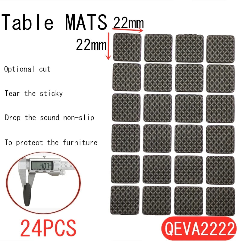 Rubber Pads For Chair Legs 1-24pcs Anti Slip Mat Bumper Damper Non-Slip Round Square Self Adhesive Table Feet Protector Hardware