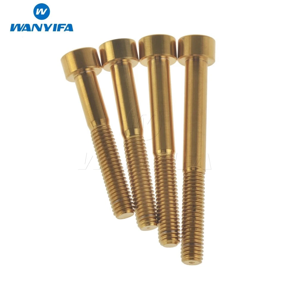 Wanyifa Titanium Ti Bolts M6 x 10 15 16 18 20 25 30 35 40 45 50 55 60 65mm Screw for Bicycle Headset Brake