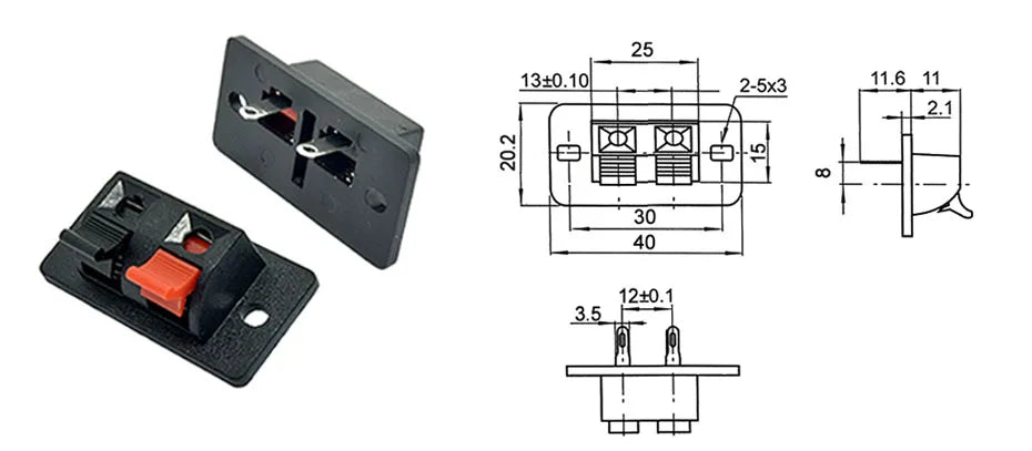 2pcs 6pcs 10pcs 2 3 4 Positions Connector Terminal Push In Jack Load Spring 4 Poles Audio Speaker Terminals Plug Socket Clip