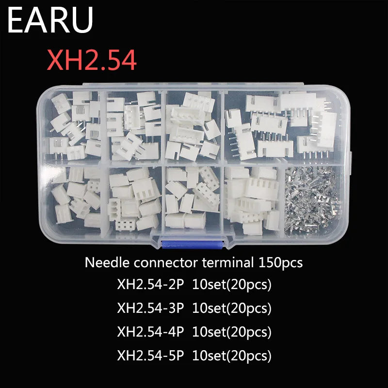 230pcs XH2.54 PH2.0 2p 3p 4p 5 pin 2.54mm 2.0mm Pitch Terminal Kit Housing Pin Header JST Connector Wire Connectors Adaptor