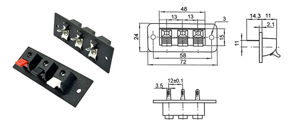 2pcs 6pcs 10pcs 2 3 4 Positions Connector Terminal Push In Jack Load Spring 4 Poles Audio Speaker Terminals Plug Socket Clip