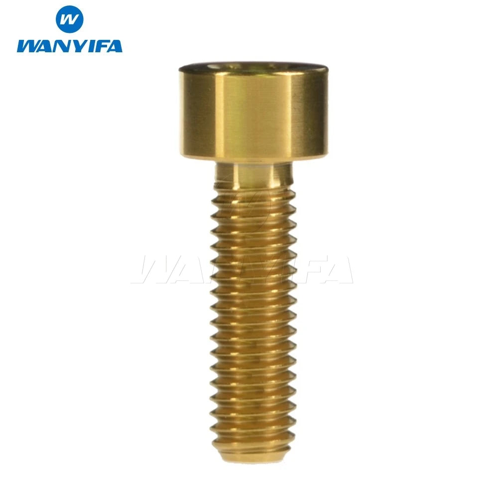 Wanyifa Titanium Ti Bolts M6 x 10 15 16 18 20 25 30 35 40 45 50 55 60 65mm Screw for Bicycle Headset Brake