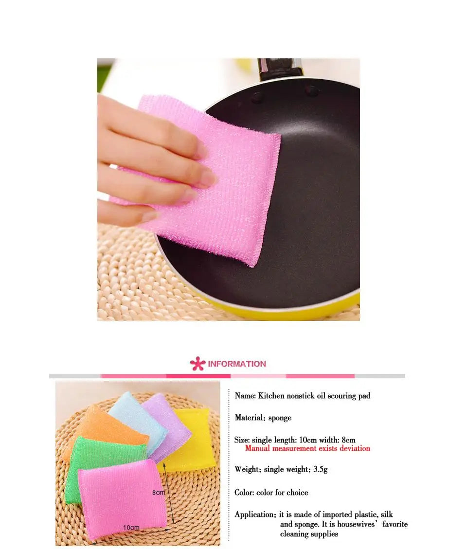 Kitchen nonstick oil scouring pad oil cleaning cloth washing cloth to wash cloth towel brush bowl cloth sponge 4 pcs