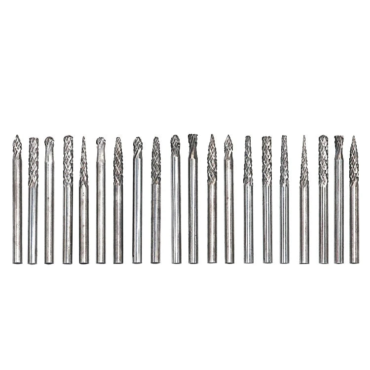 10pcs 20pcs 3mm 6mm Shank Tungsten Carbide Milling Cutter  File Burr Suit Reamer Tools Cut Set for Dremel