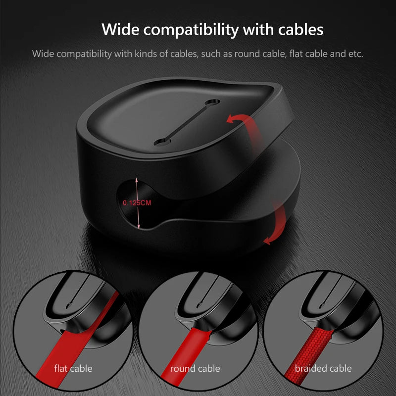 Baseus Magnetic protector Cable Clip Desktop Tidy Cable Organizer USB Charger Cable Holder Cable management