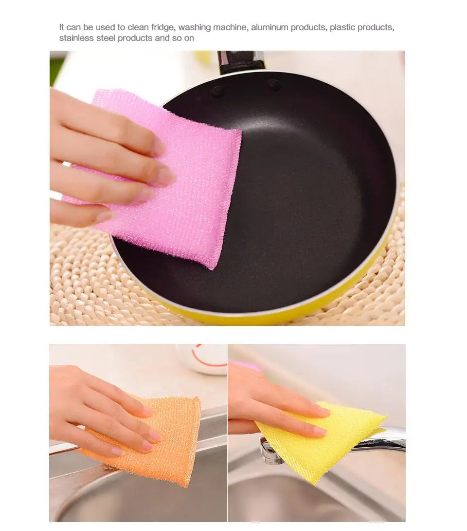 Kitchen nonstick oil scouring pad oil cleaning cloth washing cloth to wash cloth towel brush bowl cloth sponge 4 pcs