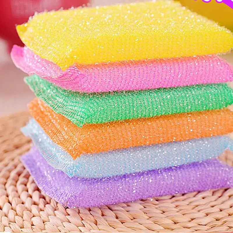 Tampon à récurer antiadhésif pour cuisine, chiffon de nettoyage à l'huile, chiffon de lavage pour laver le chiffon, serviette, brosse, bol, chiffon, éponge, 4 pièces 