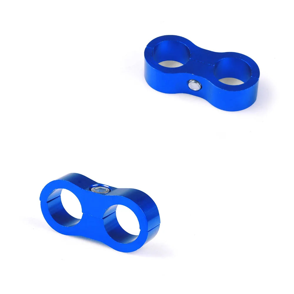 AN4 AN6 AN8 AN10 AN12 Braided Rubber Hose Line Clamp Aluminum Anodized Line Separator Separator Divider Clamp Kit Black Blue