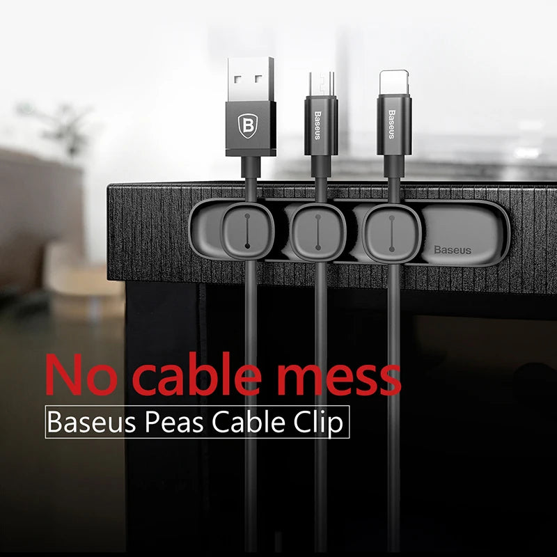 Baseus Magnetic protector Cable Clip Desktop Tidy Cable Organizer USB Charger Cable Holder Cable management