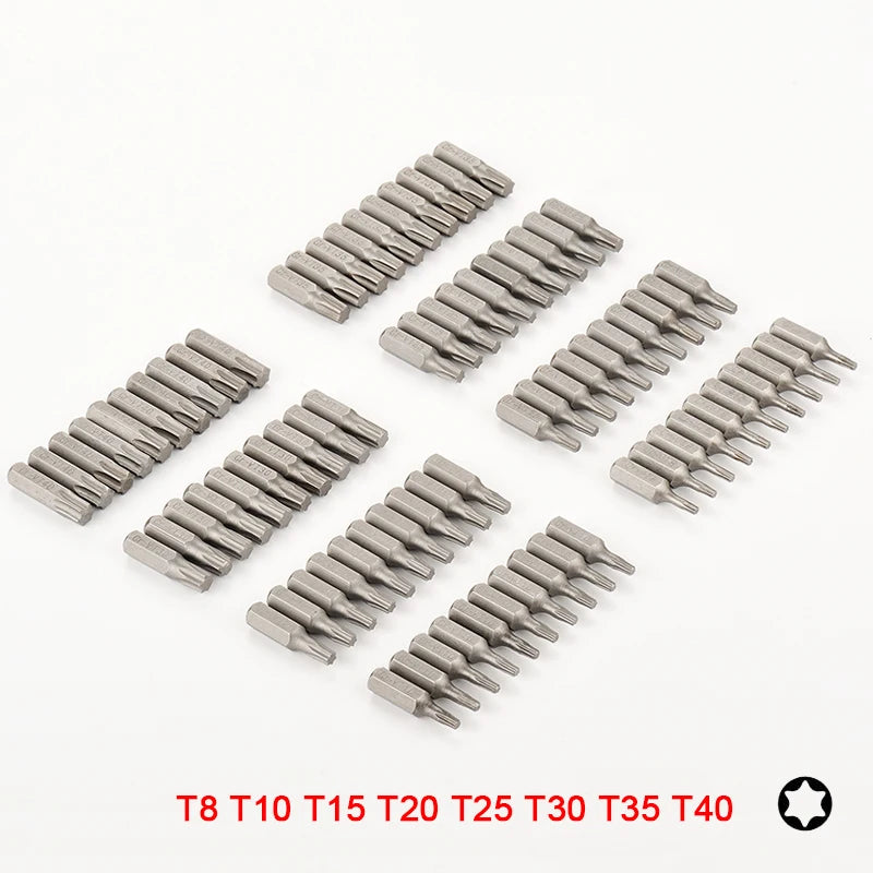 10 or 8pcs Torx Screwdriver Bit Set 1/4 Hex Shank Star T8 T10 T15 T20 T25 T30 T35 T40 Screw Driver Bits For Home Hand Tools