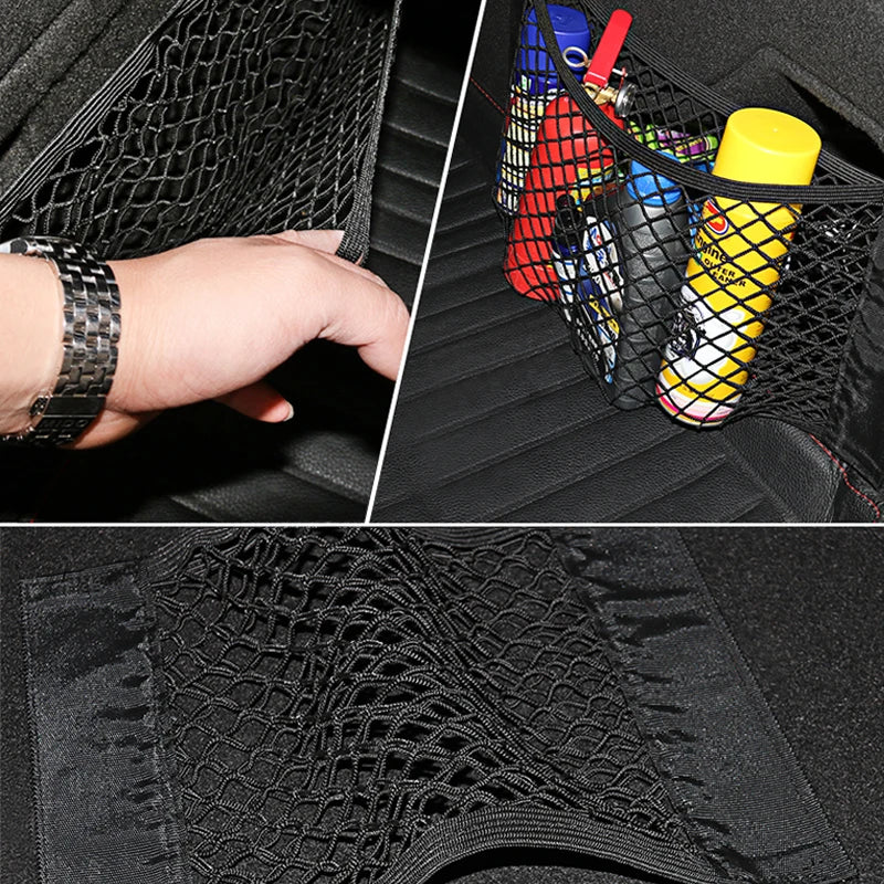 Car Trunk Storage Bag Nylon Mesh Nets Auto Back Rear Trunk Organizer Elastic String Luggage Net Holder Pocket Vehicle supplies