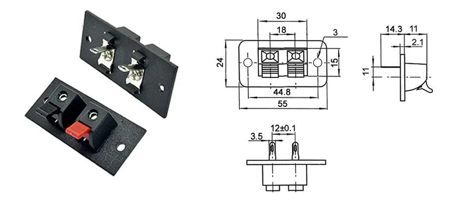 2pcs 6pcs 10pcs 2 3 4 Positions Connector Terminal Push In Jack Load Spring 4 Poles Audio Speaker Terminals Plug Socket Clip