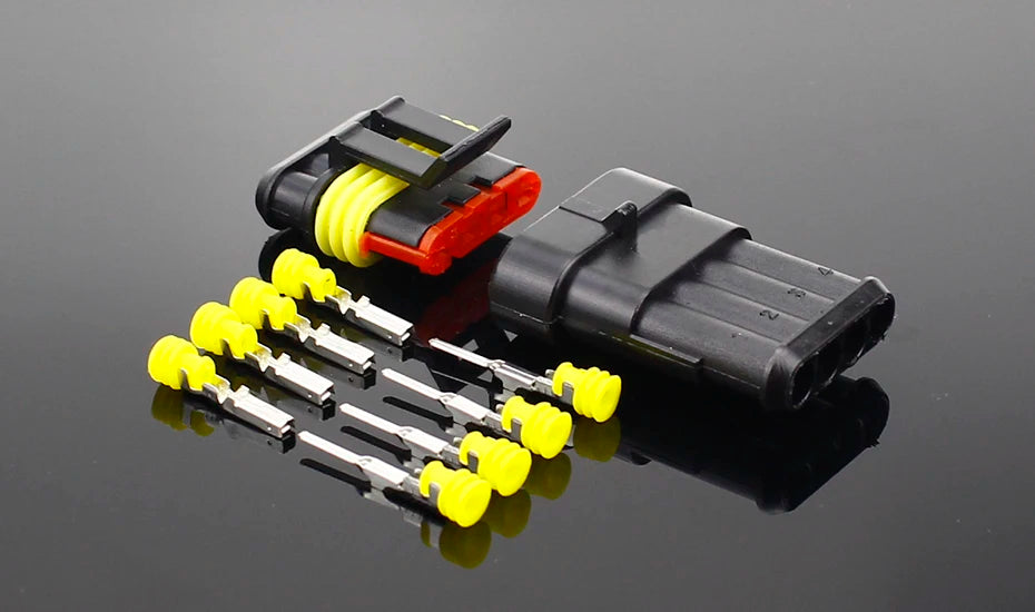 2-5sets Kit 2 pin 1/2/3/4/5/6 pins Way AMP Super seal Waterproof Electrical Wire Connector Plug for car waterproof connector