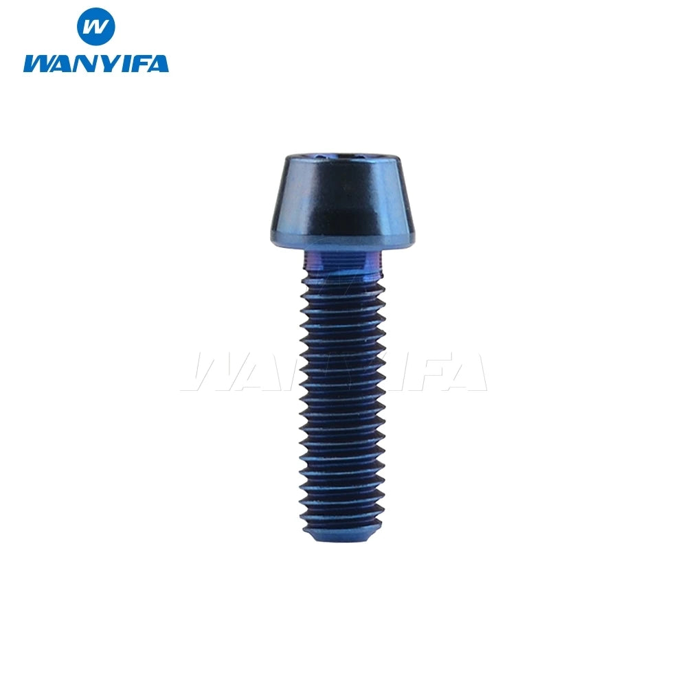 Wanyifa Titanium Bolt M5 x 9 16 18 20 25 30 35 40 45 50 55 60mm Allen Key Taper Head Bolt Screw for Bicycle Stem Seatpost