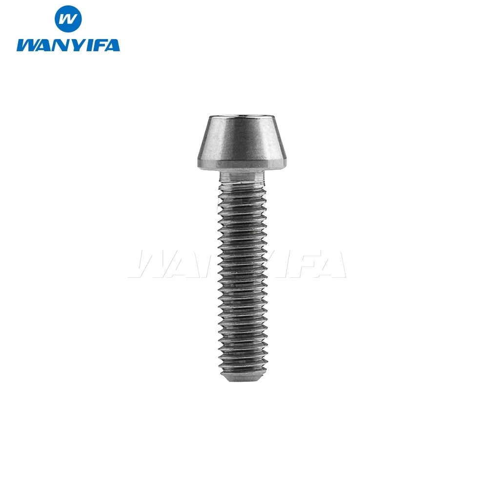 Wanyifa Titanium Bolt M5 x 9 16 18 20 25 30 35 40 45 50 55 60mm Allen Key Taper Head Bolt Screw for Bicycle Stem Seatpost