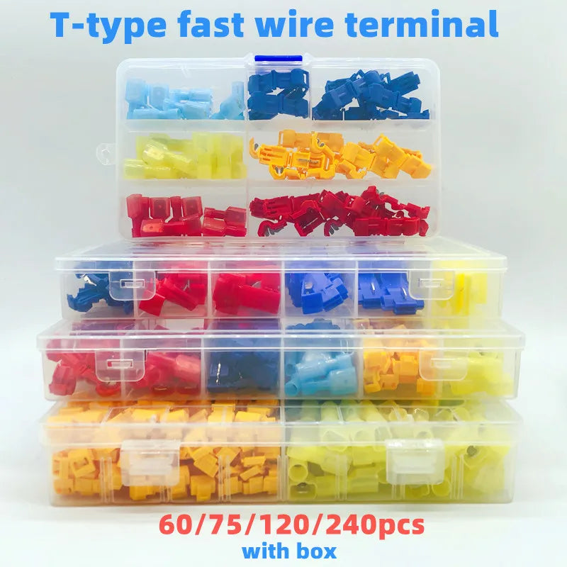 20pcs red T-shaped terminal blocks, wire and cable connection clamps, quick and non-stripping plugs, cable connectors Home