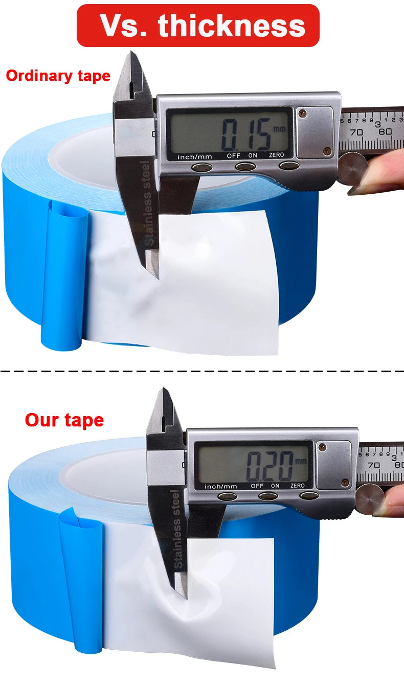 25 m doppelseitiges Wärmeleitband, 5–25 mm Breite, blaues Wärmeübertragungsband, selbstklebendes Kühlkörperband für Computer-CPU-GPU 