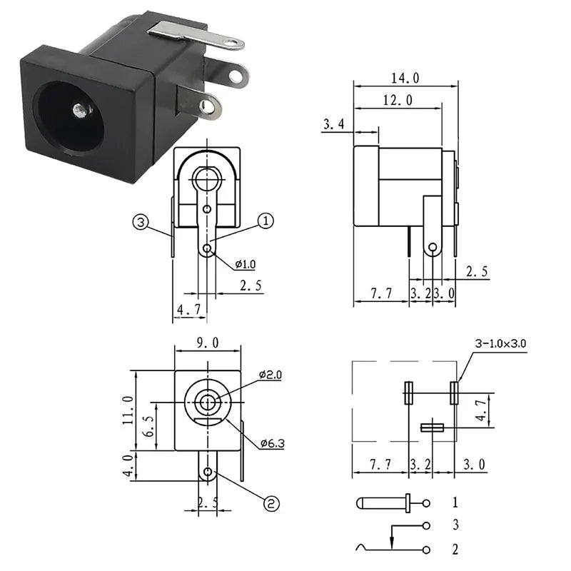 10 Stücke DC-Anschlüsse 5,5x2,1mm 3,5x1,3mm DC Netzstecker Männlich Weiblich Jack Buchse Mutter Panelmontage DC Netzteilanschluss 5,5*2,1 